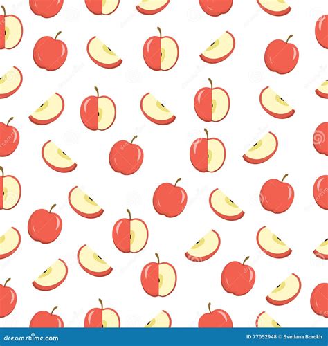 Apples Seamless Texture Apples Background Wallpaper Vector