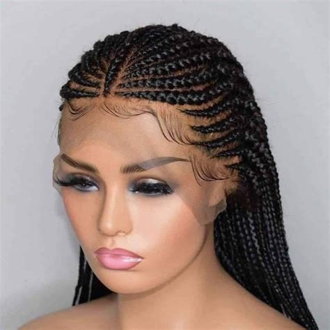 Cornrow Braided Wig Ghana Corn Row Wigs Full Lace Cornrow Etsy