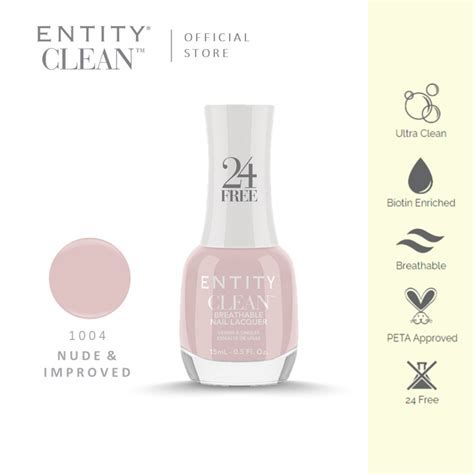 ENTITY CLEAN Halal Breathable Nail Lacquer Nude Improved 15ml