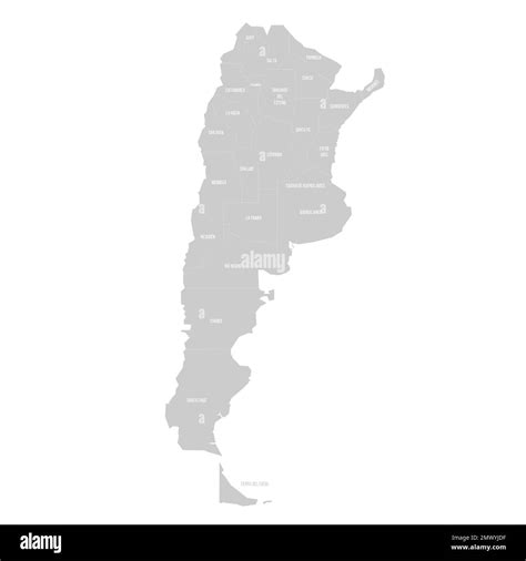 Argentina Mapa Político De Divisiones Administrativas Provincias Y