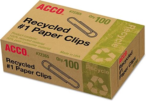 Acc72365 Acco Recycled Paper Clips Office Presentation