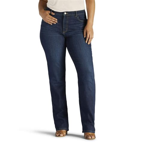 Lee Lee Womens Plus Size Instantly Slims Relaxed Fit Straight Leg Jean With Tummy Slimming