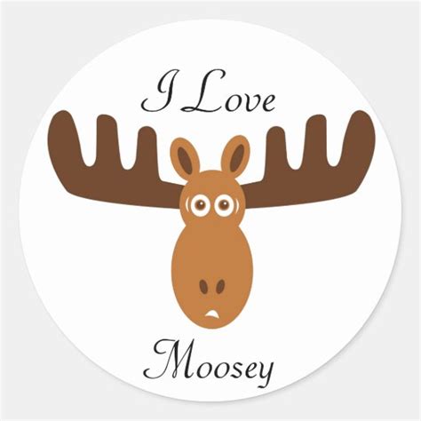 Moose Headi Love Moosey Classic Round Sticker