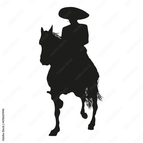 Charro Or Mexican Cowboy Vector To Ride A Horse Mexican Charro