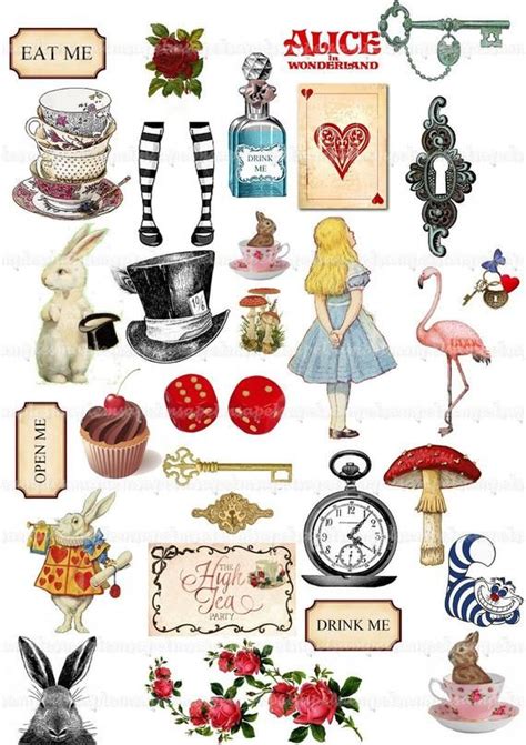 Alice In Wonderland Clipart Alice Clip Art Watercolor Mad Hatter Tea