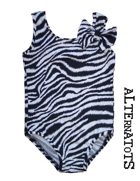 Zebra Print Baby Swimsuit With Bow Any Size