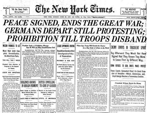 Nyt Archives On Twitter 100 Years Ago Today The Treaty Of Versailles