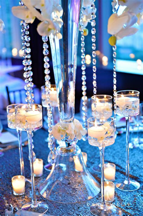 Candle Holders Centerpieces Wedding 8 Tall Faux Crystal Candle
