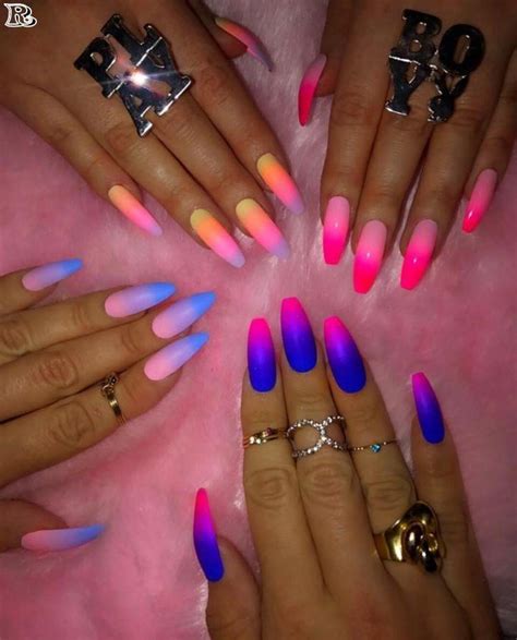40 Gorgeous Ombre Nail Art 2019 Glow Nails Ombre Acrylic Nails Nail