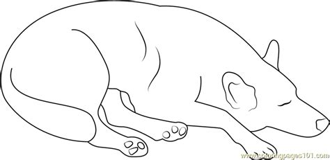 Dog Sleeping At Home Coloring Page For Kids Free Dog Printable