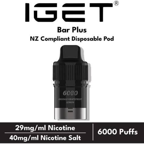 Iget Bar Plus Disposable Vape Replacement Pod 6000 Puffs 2 20mg