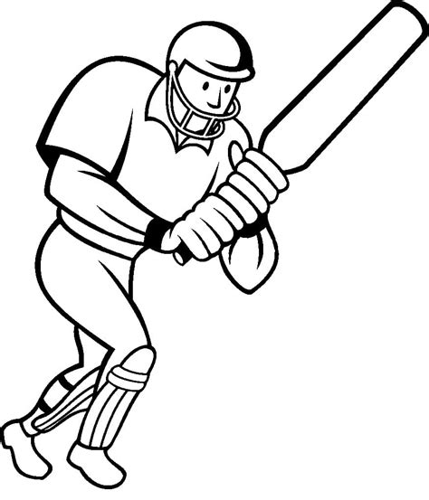A Cricket Player Coloring Page Download Print Or Color Online For Free