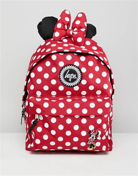 Hype Red Minnie Mouse Disney Backpack Asos