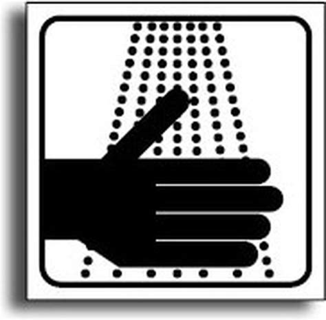 Handen Wassen Verplicht Pictogram Sticker Zwart 150 X 150 Mm