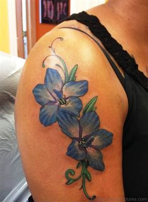 45 Fantastic Larkspur Flower Tattoos