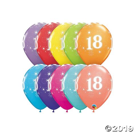 18th Birthday Sparkle 11 Latex Balloon Assortment 6 Pieces
