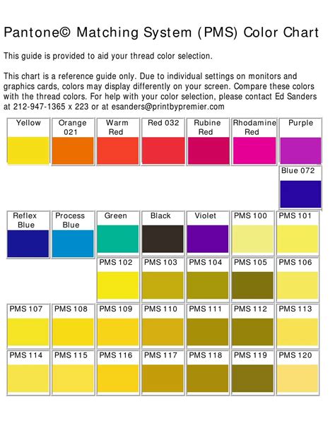 Pms Color Chart Pms Colour Colour List Color Charts P