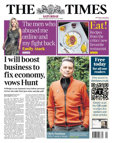 Times Front Page Th Of January Tomorrow S Papers Today