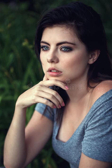 Is a slightly irregular oval shape in cross section. Closeup Portrait Of Beautiful Young Caucasian Woman With ...