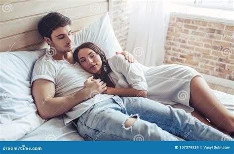 Couple In Bedroom Stock Image Image Of Married Male