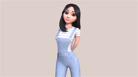 cute girl character download free 3d model by ridho mnf [bba356a] sketchfab