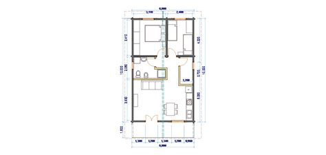 Parte del terreno, è stato presentato un progetto per la costruzione di un seco Progetti di case in legno: CASA 60 MQ + PORTICO 9 MQ
