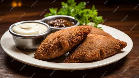 Premium Ai Image Deep Fried Kibbeh Of Ground Beef On White Plate