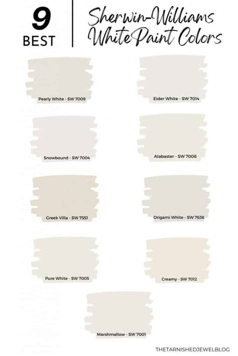 9 Best Sherwin Williams White Paint Colors Thetarnishedjewelblog