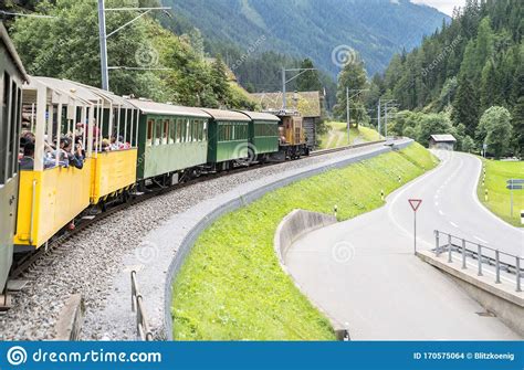 Historic Steam Train In Davos Switzerland Editorial Stock Image
