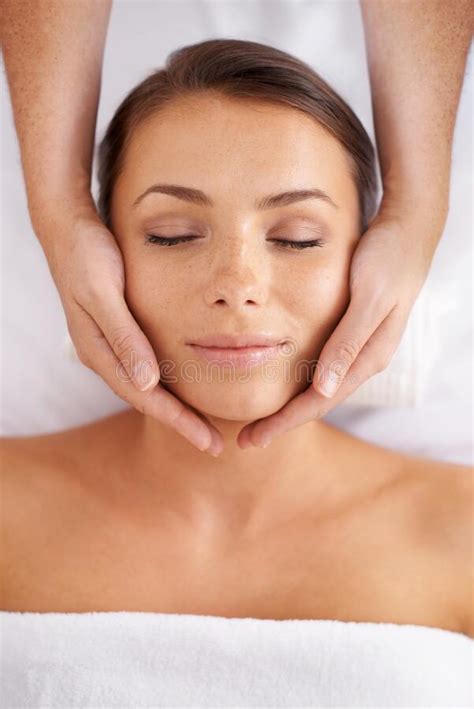 Getting In The Right Head Space High Angle View Of A Young Woman Lying In A Spa Receiving A