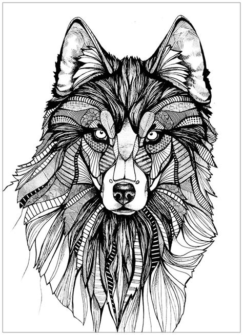 15*21cm application rapide tatouage réaliste. Loup 3 - Coloriages Loups - Just Color | Coloriage loup ...