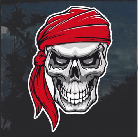 Pirate Skull Window Decal Sticker Made In Usa