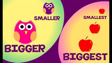 Bigger And Smaller And Biggest And Smallest Comparison For Kids Learn