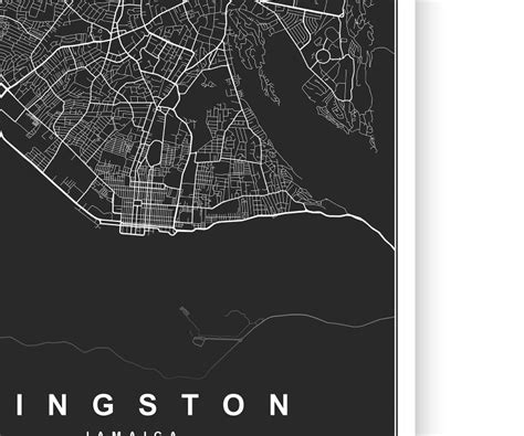 Kingston Jamaica City Map Printable Road Map Street Map Etsy