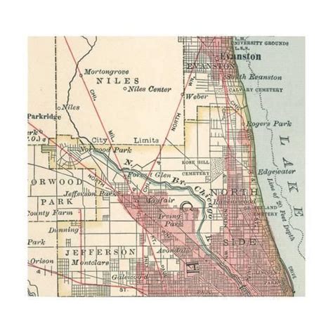 Spmap Of The Northside Of Chicago C 1900