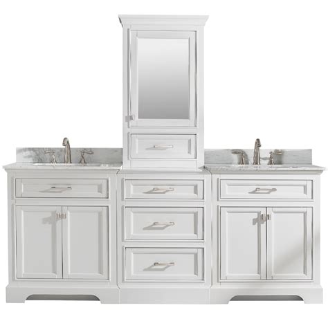 Milano 84 Double Sink Bathroom Vanity Modular Set In White