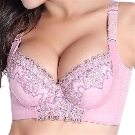 Buy New Fashion C Cup Embroidery Underwear Lace Bras Plump Thin Bra Sex Embroidery Push Up Bras