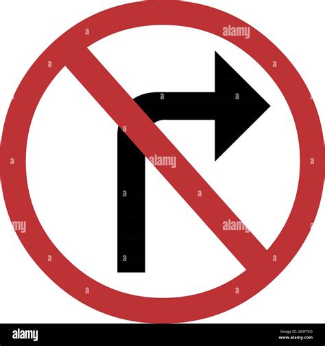 Vector Illustration Of Forbidden Traffic Sign With A Curved Black Arrow