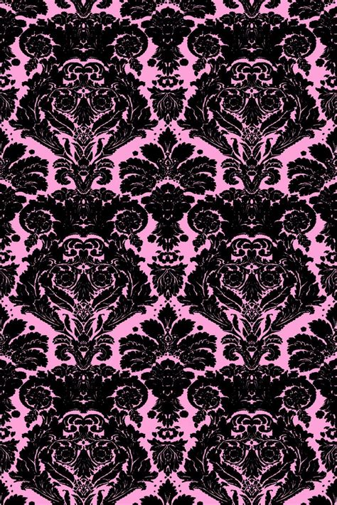 Pink And Black Damask Wallpapers Wallpaper Cave