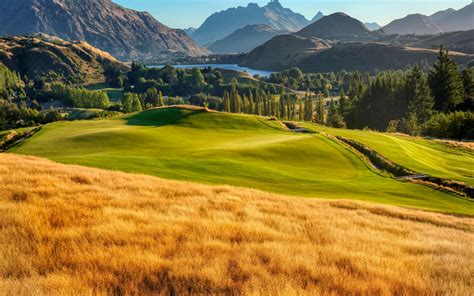 Golf Course 4k Wallpaper Landscape Mountains Lake Par 3 Green