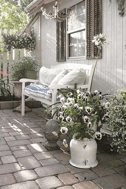 Romantic White Flower Shabby Chic Porch Decor Ideas Porch Area