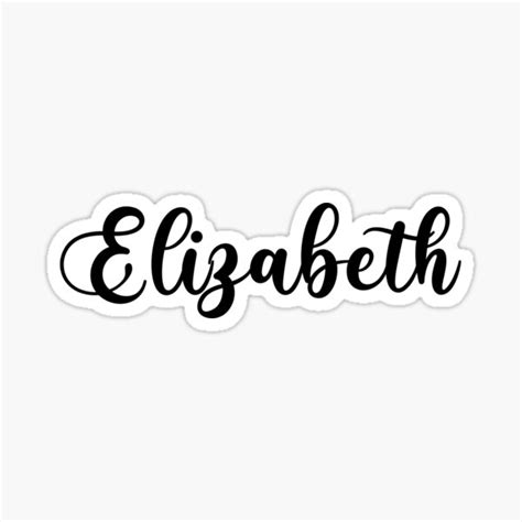 Elizabeth Name Handwritten Calligraphy Sticker For Sale By