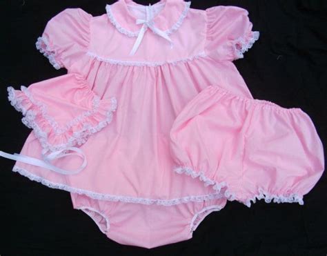 Adult Sissy Baby Dress Set Handmade Custom Size Pink