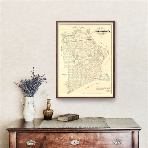 Vintage Map Of Jefferson County Texas 1879 By Teds Vintage Art