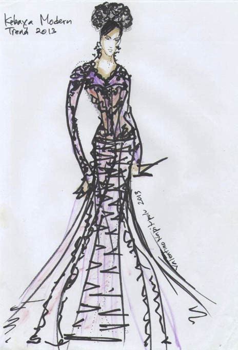 Para penari ini akan membawa lilin yang menyala pada piring yang dipegang pada setiap telapak tangan mereka. 70+ Gambar Sketsa Kebaya Terbaru - Never Mind