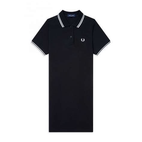 Fred Perry Twin Tip Polo Shirt Dress Black Aus Stockists