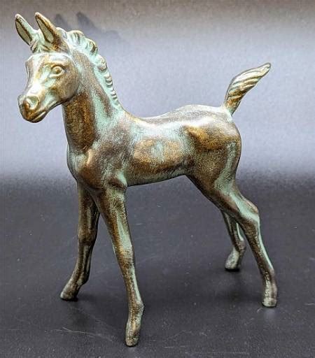 Rare Bronze Tone Goebel Foal Horse Figurine