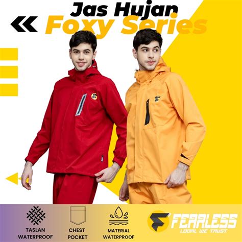 Jual Jas Hujan FEARLESS Jas Hujan Pria Wanita Dewasa Anti Air Bahan