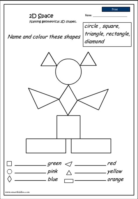 Worksheet For Shapes For Grade 1 Geniuskids Worksheets For Class 1