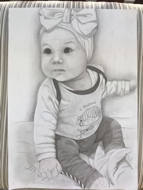 Desenho Realista Bebê Feito Por Encomenda Desenho Realista Bebe
